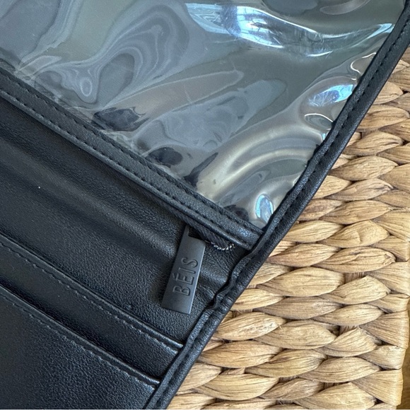 Beis Black Leather Seat-back Travel Organizer Rare Excellent Condition - Picture 4 of 7